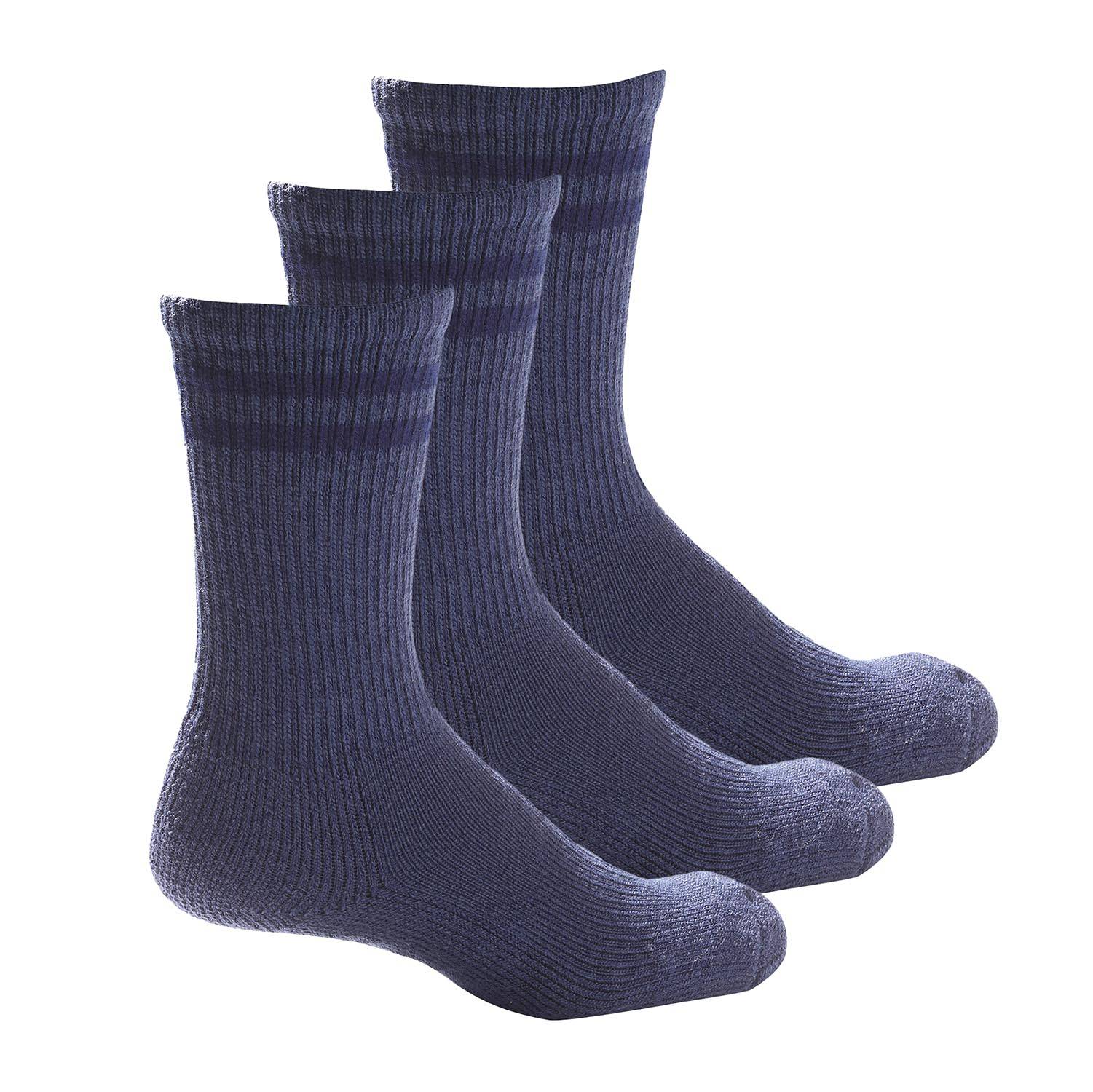 3-PACK SOCKS, CREW NAVY